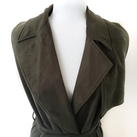 Who What Wear Faux Suede Trench Vest Size Small - Picture 2 of 8